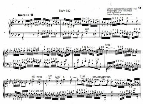Two Part Invention No.11 in G Minor, BWV 782 by J.S. Bach