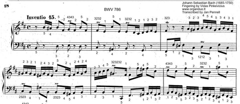 Two Part Invention No. 15 in B Minor, BWV 786 by J.S. Bach