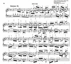 Three Part Sinfonia No. 14 in Bb Major, BWV 800 by J.S. Bach with complete fingering