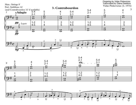 "Contrabourdon" from "Organ ABC" with Fingering and Pedaling by Vidas Pinkevicius