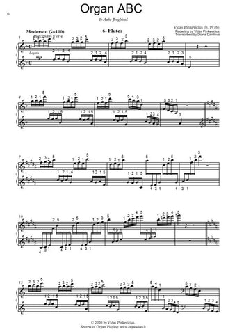 "Flutes" from "Organ ABC" with Fingering and Pedaling by Vidas Pinkevicius