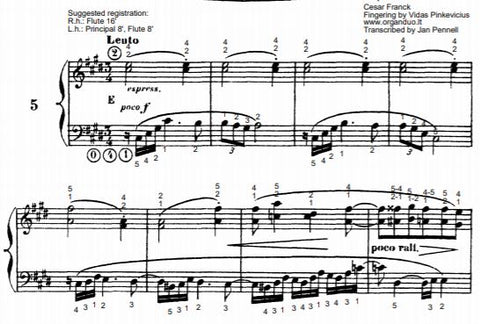 Lento in C# Minor from L'Organiste by Cesar Franck with Fingering