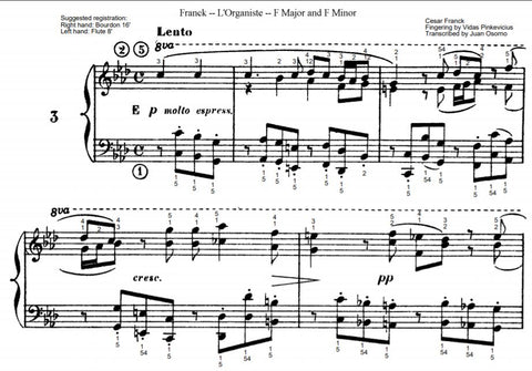 Lento in F Minor from L'Organiste by Cesar Franck with Fingering