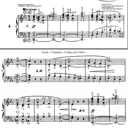 Maestoso in C Minor from L'Organiste by Cesar Franck with Fingering