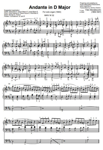 Andante in D Major by Felix Mendelssohn