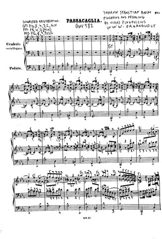 Bach Passacaglia with Fingering and Pedaling