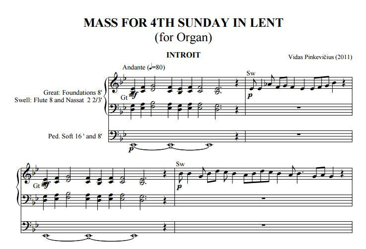 Op. 6: Mass for the 4th Sunday in Lent