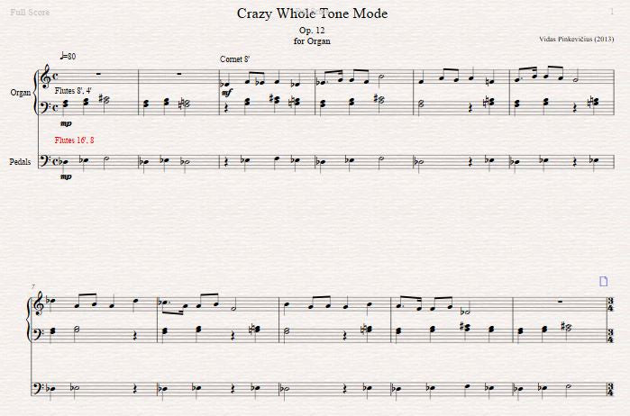 Op. 12: Crazy Whole Tone Mode (2013)