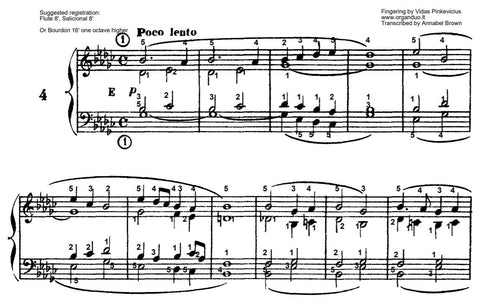 Poco lento in Gb Major from L'Organiste by Cesar Franck with Fingering