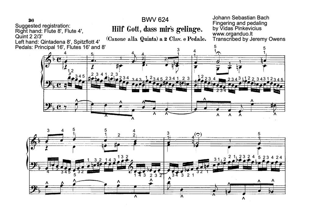 Hilf Gott, dass mir's gelinge, BWV 624 by J.S. Bach