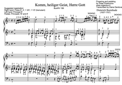 Komm, heiliger Geist, Herre Gott, BuxWV 199 by D. Buxtehude with fingering and pedaling