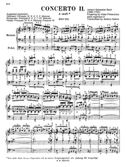 Organ Concerto No. 2 in A Minor, BWV 593 by Johann Sebastian Bach with Fingering and Pedaling