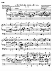 Herzlich tut mich erfreuen, Op. 122 No. 4 by Johannes Brahms with fingering and pedaling
