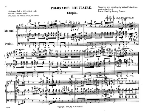 Chopin Military Polonaise in A Major, Op. 40 with fingering and pedaling