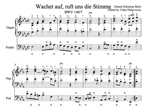 Wachet auf, ruft uns die Stimme Chorale Harmonisation, BWV 140/7 by J.S. Bach