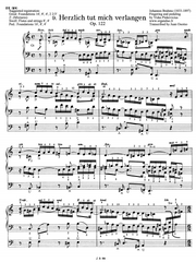 Herzlich tut mich verlangen, Op. 122 No. 9 by Johannes Brahms with fingering and pedaling