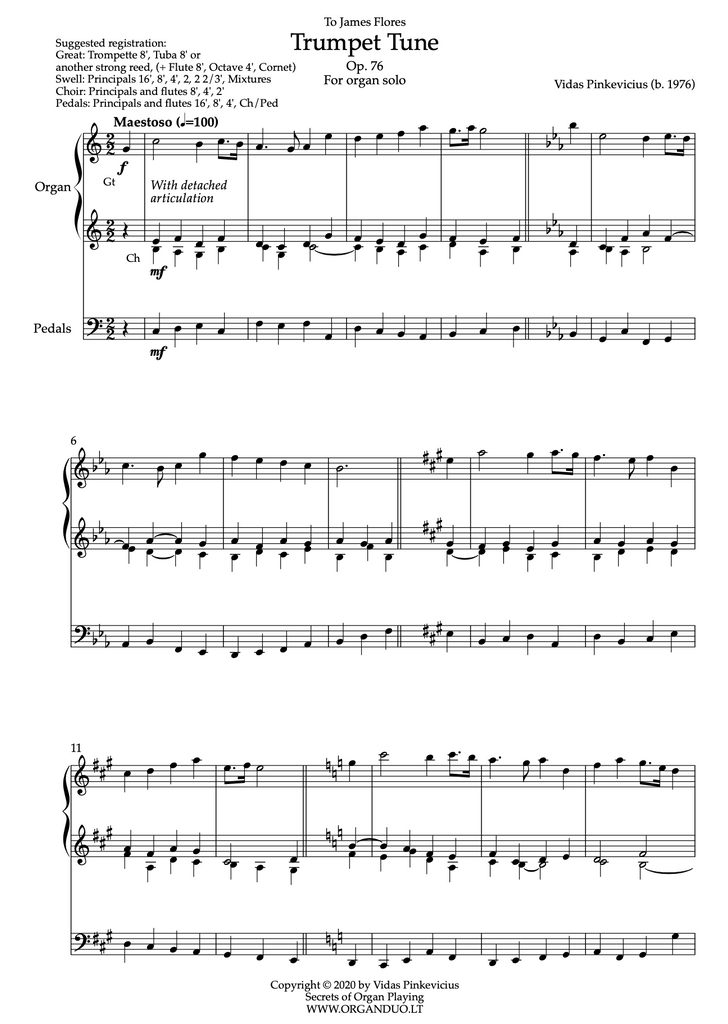 Trumpet Tune, Op. 76 by Vidas Pinkevicius