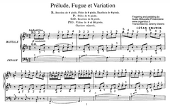 Prelude, Fugue and Variation, Op. 18 by Cesar Franck with Fingering and Pedaling