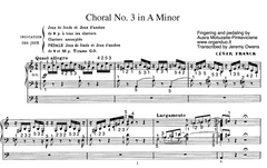 Chorale in A Minor by Cesar Franck with Fingering and Pedaling