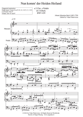 Nun komm, der Heiden Heiland, BWV 659 by J.S. Bach with Fingering and Pedaling