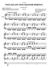 Toccata on Veni Creator Spiritus, Op. 110 (Organ Solo) by Vidas Pinkevicius (2022)
