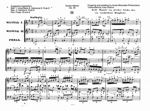 Trio in G Major, Op. 39 No. 2 by Gustav Merkel with fingering and pedaling