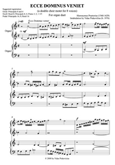 Ecce Dominus Veniet (Organ Duet) by Hieronymus Praetorius