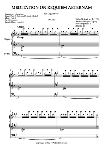 Meditation on Requiem Aeternam, Op. 155 (Organ Solo) by Vidas Pinkevicius