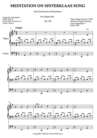 Meditation on Sinterklaas Song, Op. 182 (Organ Solo) by Vidas Pinkevicius