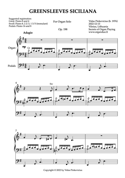 Siciliana Sheet music for Organ (Solo)