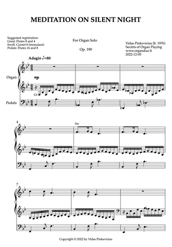 Meditation on Silent Night, Op. 190 (Organ Solo) by Vidas Pinkevicius