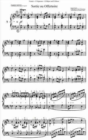 Sortie or Offertory in D Major from L'Organiste by Cesar Franck with Fingering