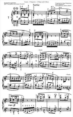 Sortie in G Major from L'Organiste by Cesar Franck with Fingering