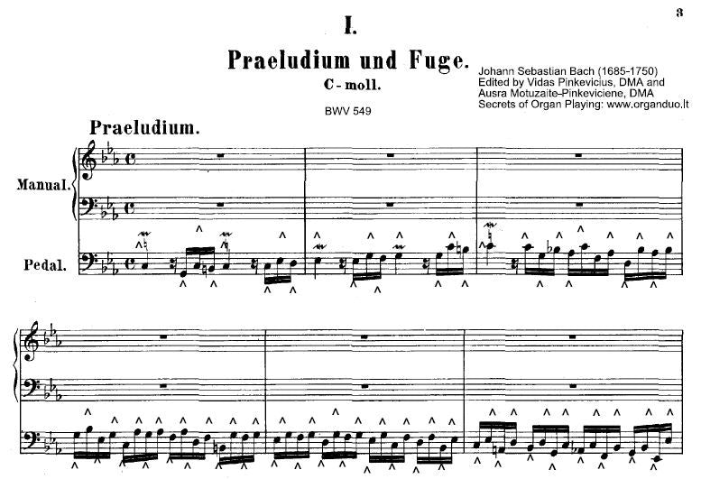 Prelude and Fugue in C minor, BWV 549 by Bach