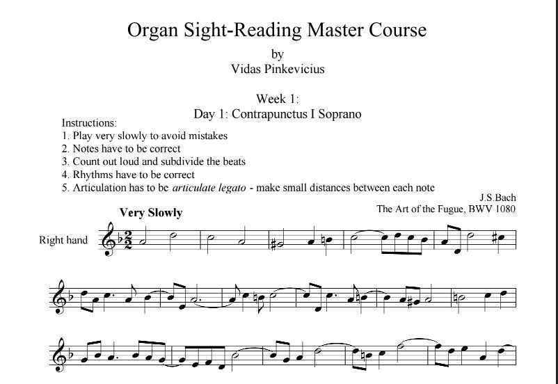 Organ Sight-Reading Master Course